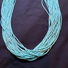 30 inches 30 strands turquoise heshi sterling silver necklace
