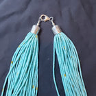 30 inches 30 strands turquoise heshi sterling silver necklace