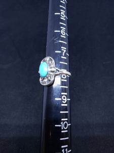 vintage Native American Kingman turquoise scorpion sterling silver ring - size 8