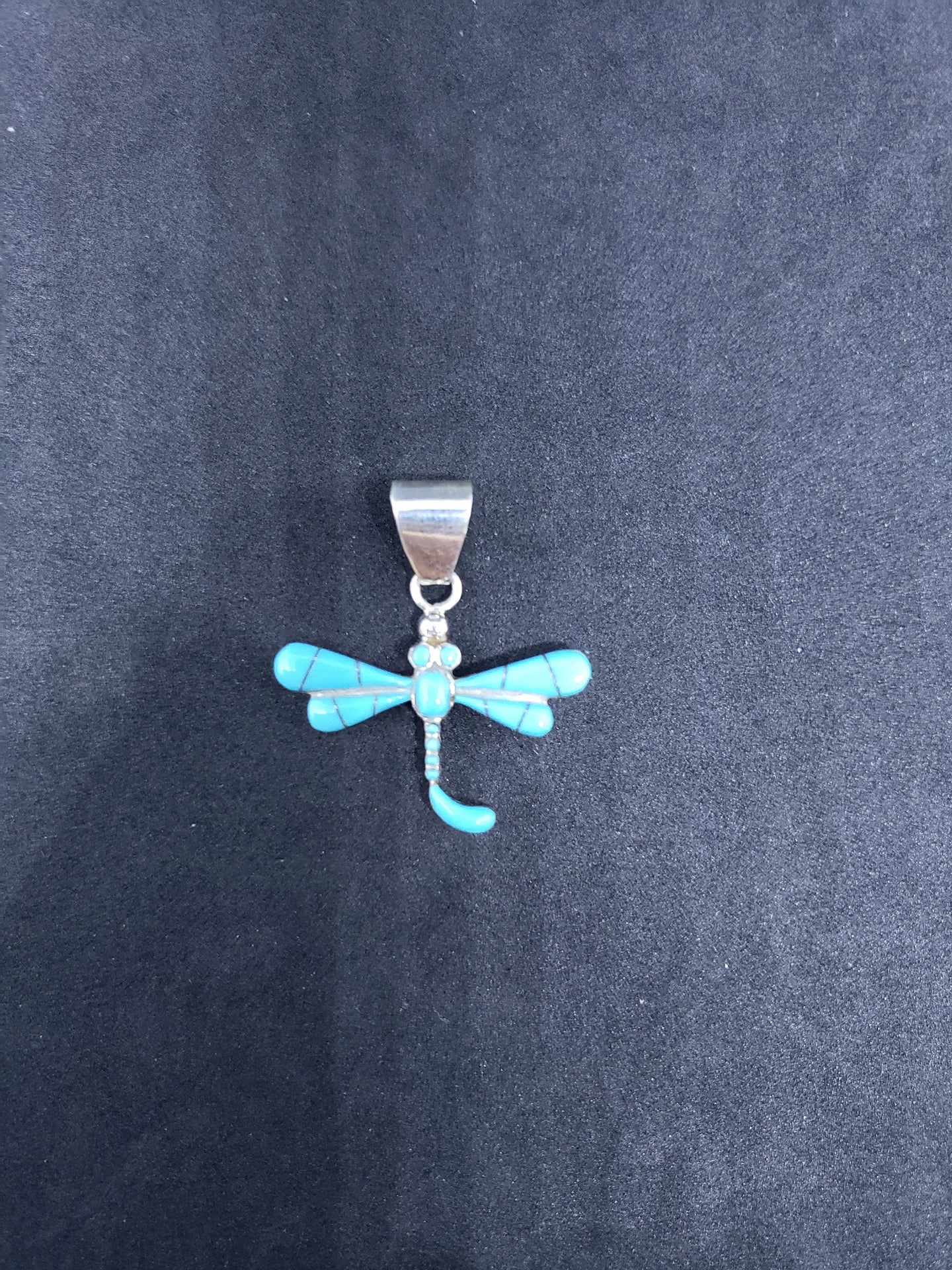 Turquoise Inlay Dragon Fly - Sterling Silver