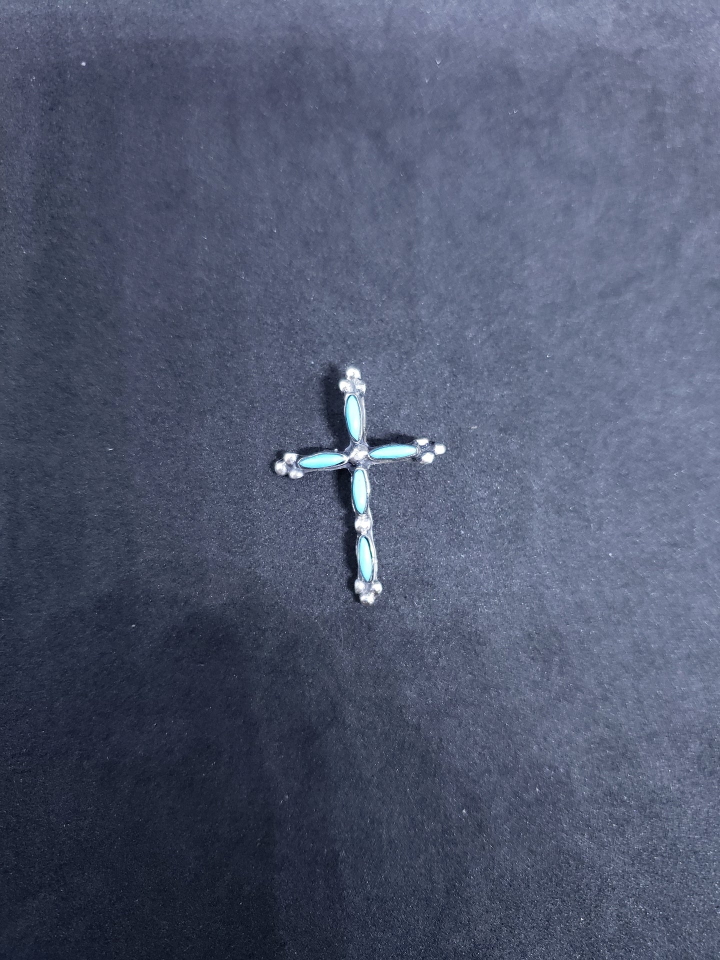Petite Cross- Zuni Inlay Small Cross pendant