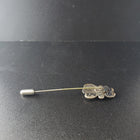Vintage native American flower lapel pin - turquoise and pearl - sterling silver