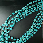 30 inches 5 strands Turquoise beads heshi shell sterling silver necklace