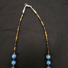 20 inches Lapis beads heshi shell sterling silver necklace