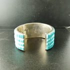 Vintage Turquoise Coral Lapis Pearl Heshi sterling silver cuff bracelet