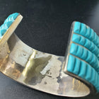 Vintage Turquoise Coral Lapis Pearl Heshi sterling silver cuff bracelet