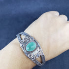 Vintage Navajo royston turquoise sterling silver cuff bracelet