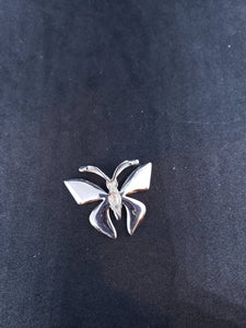 Butterfly blue opal sterling silver pendant