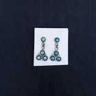 vintage Zuni  triangle turquoise sterling silver post earrings - not matched color