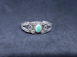 Vintage Navajo royston turquoise sterling silver cuff bracelet