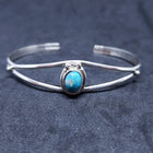 New Navajo rough Kingman turquoise sterling silver cuff bracelet