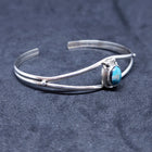 New Navajo rough Kingman turquoise sterling silver cuff bracelet