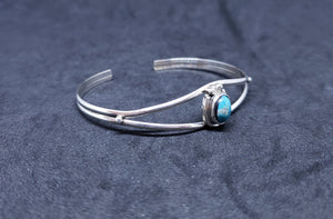 New Navajo rough Kingman turquoise sterling silver cuff bracelet
