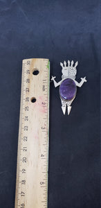 vintage Native American Navajo Charoite Sterling silver lapel pin and pendant