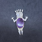 vintage Native American Navajo Charoite Sterling silver lapel pin and pendant