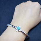 New Navajo cross kingman turquoise sterling silver cuff bracelet