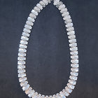 14 inches vintage link chain sterling silver necklace- inlay multicolors multi stones- signed Sanel