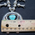22 inches Vintage Navajo turquoise Naja blossom bells sterling silver bead necklace