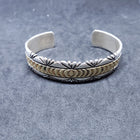 Vintage Navajo 14k gold sterling silver cuff bracelet- stamped V. Hicks