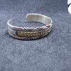 Vintage Navajo 14k gold sterling silver cuff bracelet- stamped V. Hicks