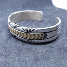 Vintage Navajo 14k gold sterling silver cuff bracelet- stamped V. Hicks