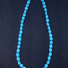 18 inches Natural sleeping beauty turquoise 8x10mm beaded necklace - 14k gold necklace