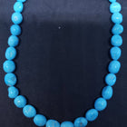 18 inches Natural sleeping beauty turquoise 8x10mm beaded necklace - 14k gold necklace