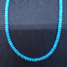 18 inches Natural sleeping beauty turquoise 6mm beaded necklace - 14k gold necklace