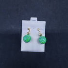 Green fire opal 14k gold necklace and post earrings- gold jewelry set
