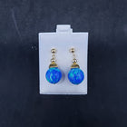 Blue fire opal 14k gold necklace and post earrings- gold jewelry set