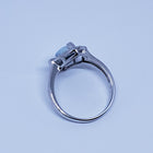 Size 8 3/4 marquise 6x12mm natural blue Larimar with CZ sterling silver ring