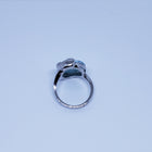Size 7 big oval 14x18mm natural blue Larimar with swirl design sterling silver ring