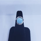 Size 6 round 12mm natural blue Larimar sterling silver ring