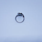 Size 6 round 12mm natural blue Larimar sterling silver ring