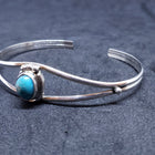 New Navajo rough Kingman turquoise sterling silver cuff bracelet