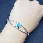 New Navajo rough Kingman turquoise sterling silver cuff bracelet
