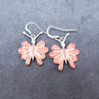 vintage Zuni butterfly red coral inlay drop earring