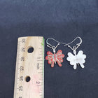vintage Zuni butterfly red coral inlay drop earring