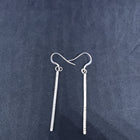 Vintage zigzag design long skinny sterling silver dangle earrings