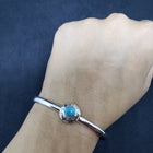 New Navajo sun zigzag kingman turquoise sterling silver cuff bracelet