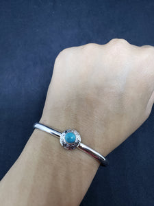 New Navajo sun zigzag kingman turquoise sterling silver cuff bracelet