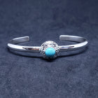 New Navajo sun zigzag kingman turquoise sterling silver cuff bracelet