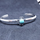 New Navajo cross kingman turquoise sterling silver cuff bracelet
