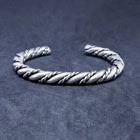 Vintage plain silver twist rope sterling silver cuff bracelet