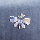 Southwest butterfly inlay blue fire opal white fire opal sterling silver pendant