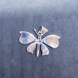 Southwest butterfly inlay blue fire opal white fire opal sterling silver pendant