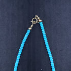 18 inches Natural sleeping beauty turquoise 5mm beaded necklace - 14k gold necklace