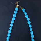 18 inches Natural sleeping beauty turquoise 8x10mm beaded necklace - 14k gold necklace