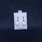 White fire opal 14k gold necklace and post earrings- gold jewelry set