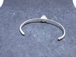New Navajo 3 dots oval 7x9mm Kingman turquoise sterling silver cuff bracelet